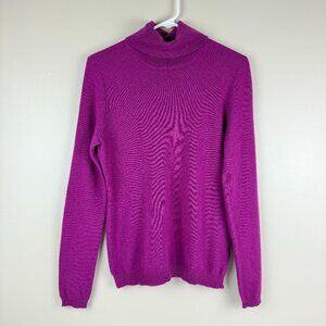 Bloomingdale’s 100% Cashmere Turtleneck Sweater Hot Pink Size M